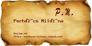 Perhócs Miléna névjegykártya
